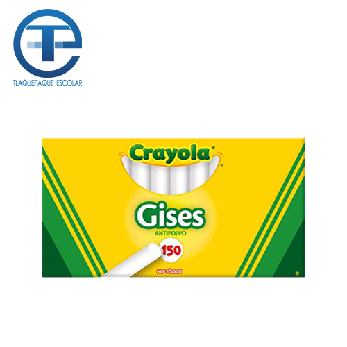 Gis Crayola, 150 Gises, Blanco Comprimido, (1 Caja)
