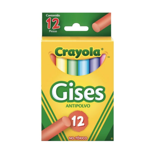 Gis Crayola, 12 Gises, Colores Surtidos, (1 Caja)