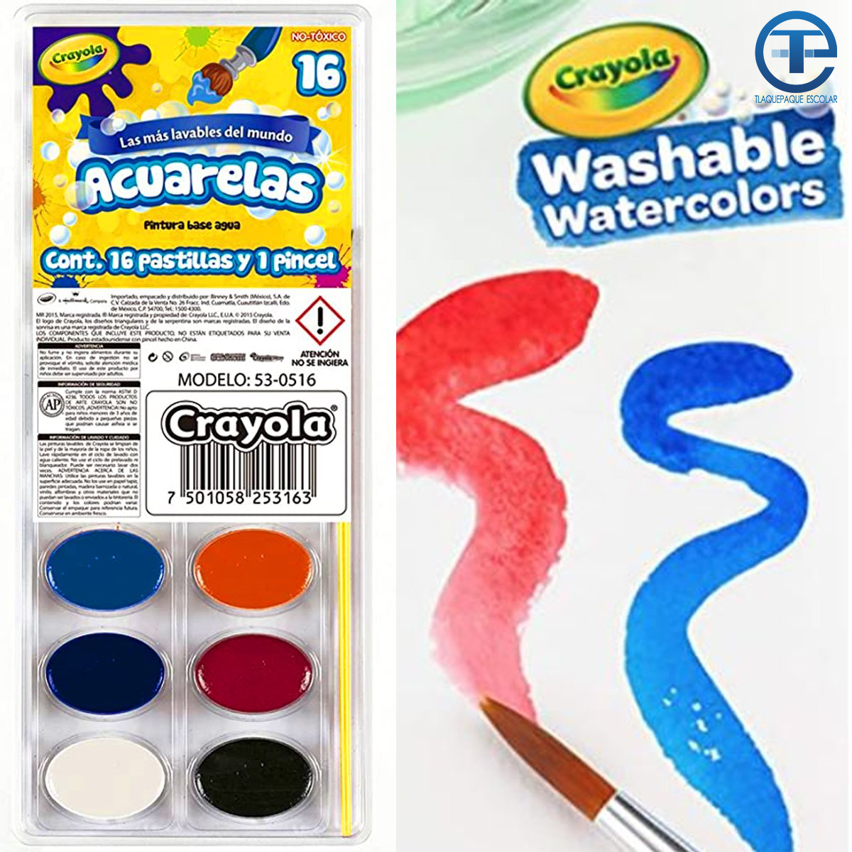 Acuarela Marca Crayola C/16 Colores (1 Pieza)