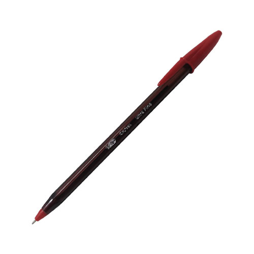 Bolígrafo, Bic Cristal, Ultra Fino, Color Rojo, (1 Pieza)