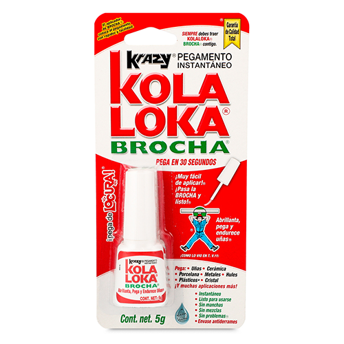 Pegamento Kola-Loka, frasco, brocha, 5 gramos, 1 Pieza.