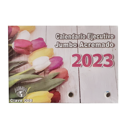 Calendario Jumbo Crema, Marca América, 2023