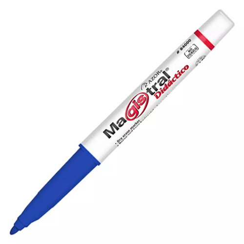 Marcador Azor magistral didáctico punto fino, color azul, Modelo: 84003, 1 Pieza.
