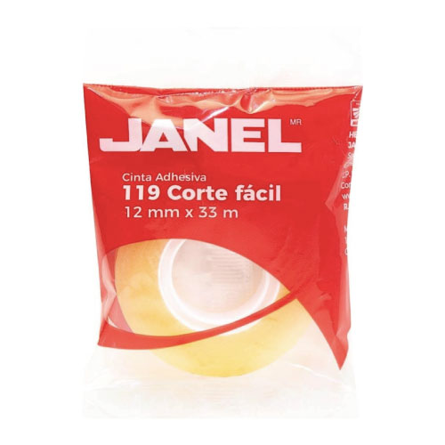Cinta Janel, 12mm x 33m, Modelo: T119, (1 Pieza)