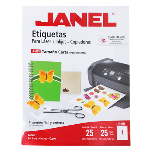 Etiqueta Janel, Modelo: J5165 (8 1/2x11) L/S C/25H.