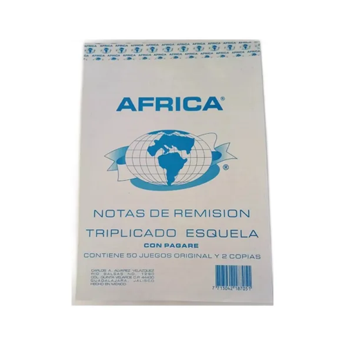 Block África De Remisión Esquela Triplicado Con Pagaré