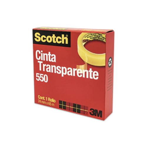 Cinta Scotch Celofán, 3M, 24 mm x 65 m, (1 Pieza)