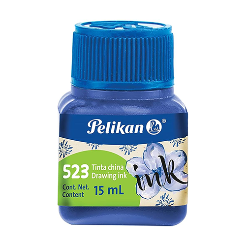 Tinta china Pelikan, Color azul, Modelo: 523, 1 Pieza.