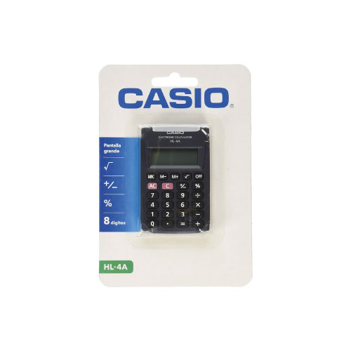 Calculadora Casio, Modelo HL4ASMH, Portátil, De Bolsillo, (1 Pieza)