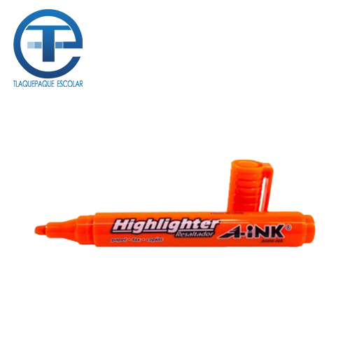 Marcador Fluorescente A-Ink Highlighter, Color Naranja, (1 Pieza)