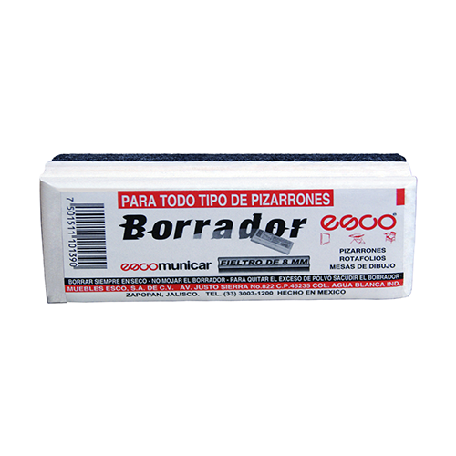 Borrador Esco, P/Pizarrón, material madera, 12.5 CM, Modelo: BCF085125, 1 Pieza