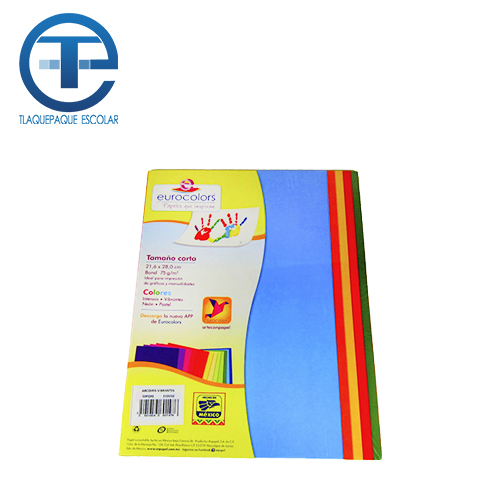 Hoja Eurocolor, Tamaño Carta, 50 Hojas, Arcoíris Vibrantes, (1 Pieza)