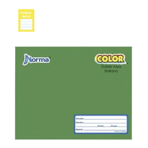Cuaderno Norma Color 360, c/100H, Doble Raya