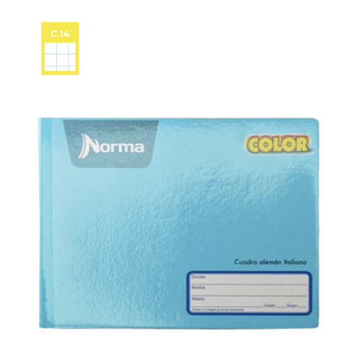 Cuaderno Norma Color 360, c/100H, Cuadro Alemán