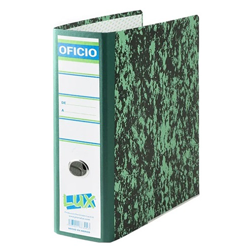 Registrador Lux, tamaño oficio, color verde, 1 Pieza.